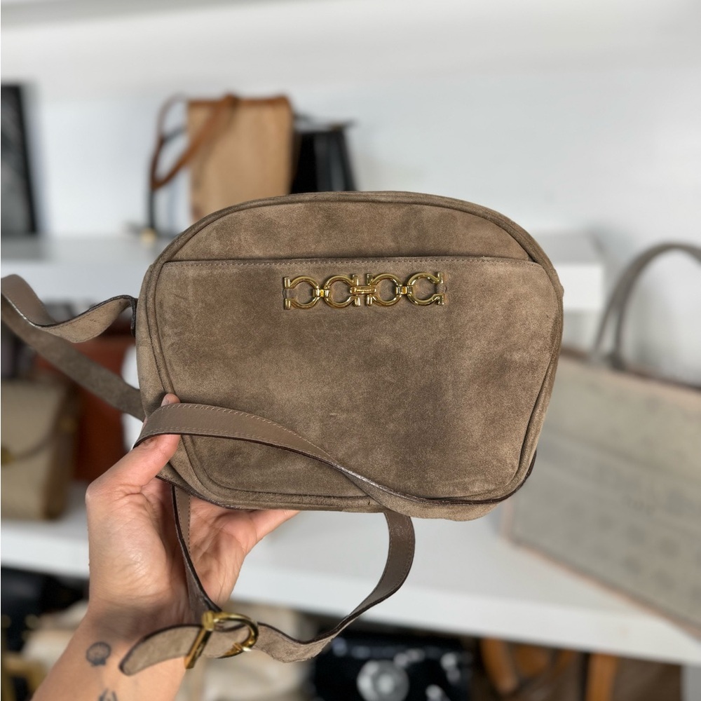 FERRAGAMO SUEDE CROSSBODY